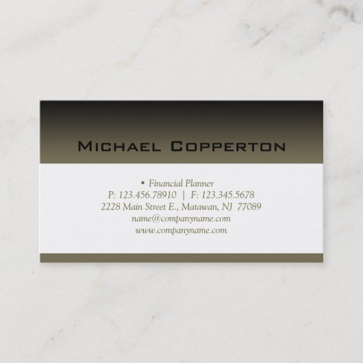 Beruflicher Geschäfts-Karten-Finanzplaner Visitenkarte (Vorderseite)