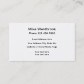 Beruflicher Geschäftsführer Visitenkarte (Rückseite)