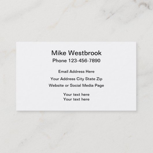 Beruflicher Geschäftsführer Visitenkarte (Rückseite)