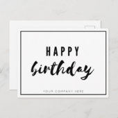 Beruflicher Geschäftsmitarbeiter Happy Birthday Postkarte (Vorne/Hinten)