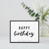 Beruflicher Geschäftsmitarbeiter Happy Birthday Postkarte (Stehend Vorderseite)