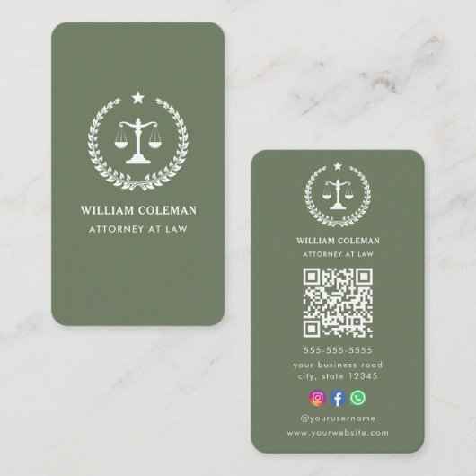 Beruflicher Gesetzesentwurf des Anwalts Visitenkarte (Vorne/Hinten)