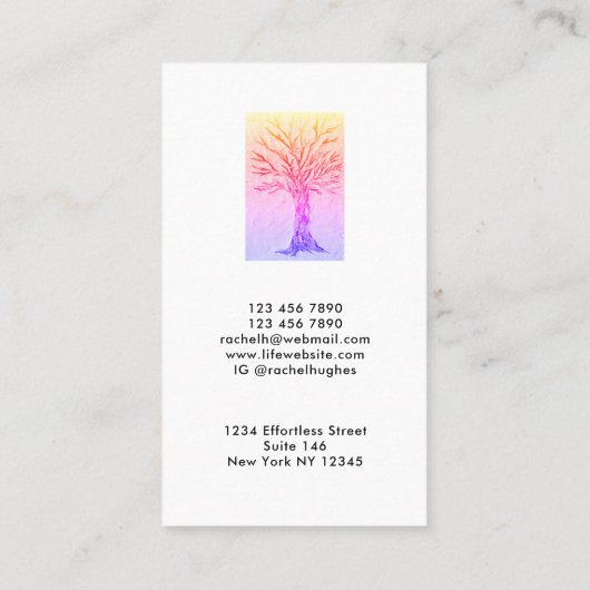 Beruflicher Girly Tree Visitenkarte (Rückseite)
