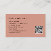 Beruflicher Gitarrenmusiker Custom QR Code Visitenkarte (Rückseite)