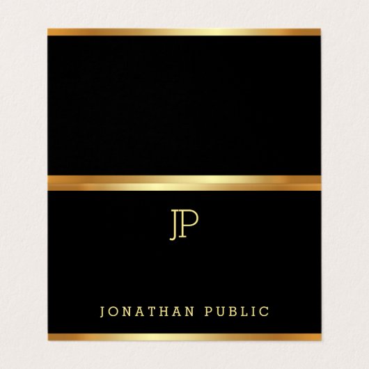 Beruflicher Glamour Gold Elegante Moderne Vorlage Visitenkarten (Außenseite Aufgefaltet)