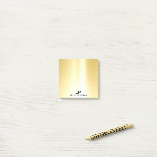Beruflicher Glamour Gold Template Moderne Elegant Post-it Klebezettel (Auf Schreibtisch)
