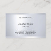 Beruflicher Glamour Silver Elegant Einfaches Moder Visitenkarte (Rückseite)