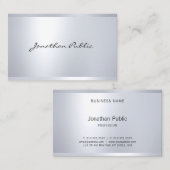 Beruflicher Glamour Silver Elegant Einfaches Moder Visitenkarte (Vorne/Hinten)