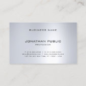 Beruflicher Glamour Silver Modern Visitenkarte (Rückseite)