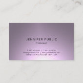 Beruflicher glänzender eleganter lila visitenkarte (Rückseite)
