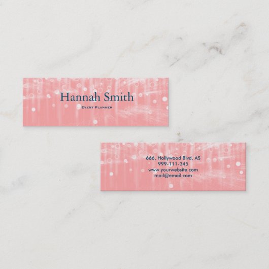 Beruflicher Glitzer-Eventplaner Mini Visitenkarte (Vorne/Hinten)