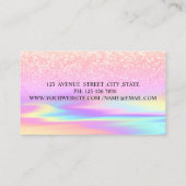 Beruflicher Glitzer Holographic Frame Bokeh Visitenkarte (Rückseite)