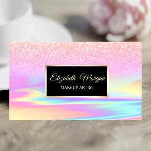 Beruflicher Glitzer Holographic Frame Bokeh Visitenkarte