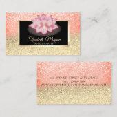 Beruflicher Glitzer Ombre Frame Lotus Visitenkarte (Vorne/Hinten)