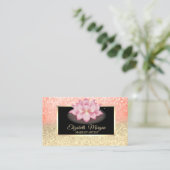 Beruflicher Glitzer Ombre Frame Lotus Visitenkarte (Stehend Vorderseite)