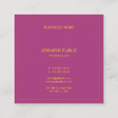 Beruflicher Gold Text Frame Elegante Vorlage Luxe Quadratische Visitenkarte (Rückseite)