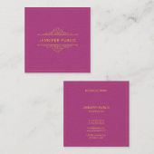 Beruflicher Gold Text Frame Elegante Vorlage Luxe Quadratische Visitenkarte (Vorne/Hinten)