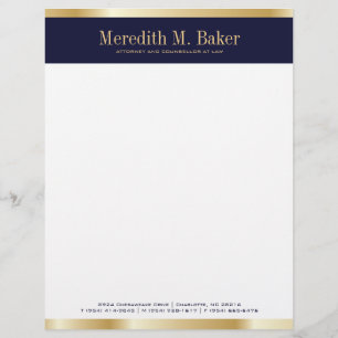 Beruflicher Gold-und Marine-Briefkopf Briefkopf
