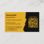 Beruflicher Golden Yellow Personal Trainer Visitenkarte (Rückseite)