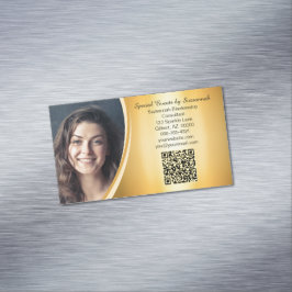 Beruflicher Goldflare-Code für Foto QR Magnetische Visitenkarte