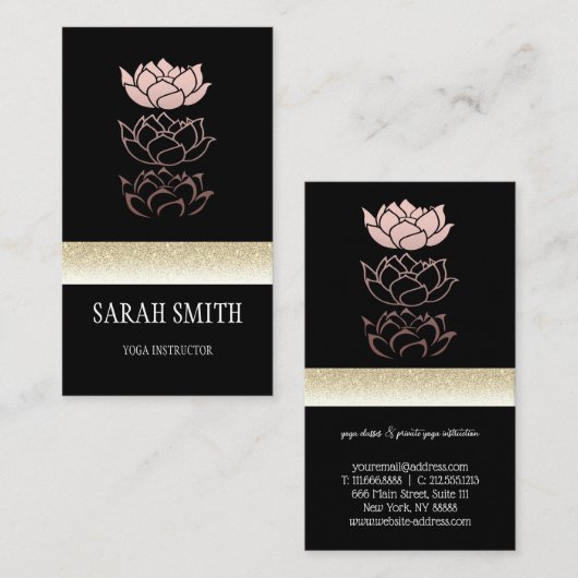 Beruflicher Goldlotus Visitenkarte (Vorne/Hinten)