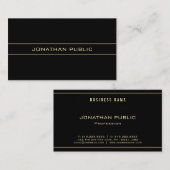 Beruflicher Goldtext Moderne saubere Schwarze Vorl Visitenkarte (Vorne/Hinten)