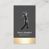 Beruflicher Golflehrer Moderne Goldgrenze Visitenkarte (Vorderseite)