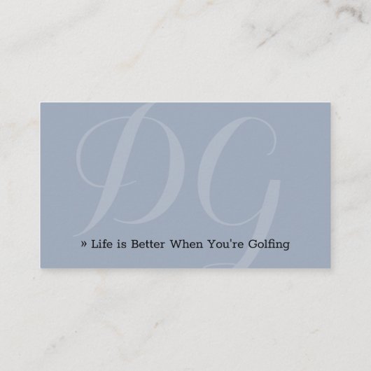 Beruflicher Golftrainer | Initialen Visitenkarte (Rückseite)