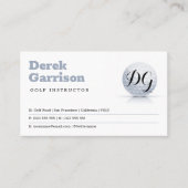 Beruflicher Golftrainer | Initialen Visitenkarte (Vorderseite)