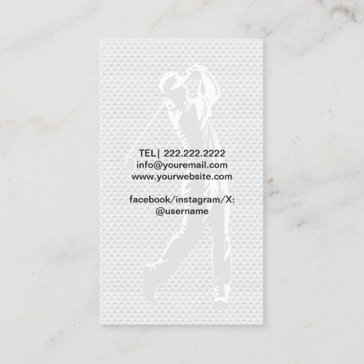 Beruflicher Golftrainer Visitenkarte (Rückseite)