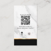 Beruflicher grauer Marmor Luxus Notary Public QR Visitenkarte (Rückseite)