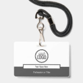 Beruflicher Graufarbblock-Tag Ausweis (Vorderseite mit Lanyard)
