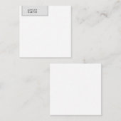 Beruflicher, grauweißer schlichter minimalistische mitteilungskarte (Vorne/Hinten)