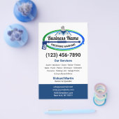 Beruflicher grüner blauer Druckwäscheservice Flyer (Einzeln)