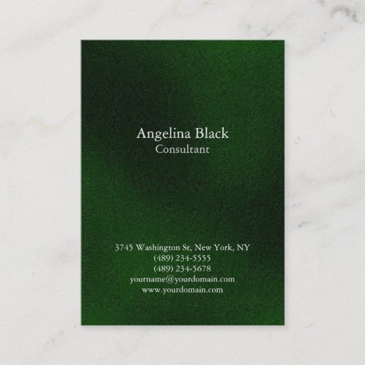 Beruflicher grüner Hintergrund Einzigartig Visitenkarte (Vorderseite)