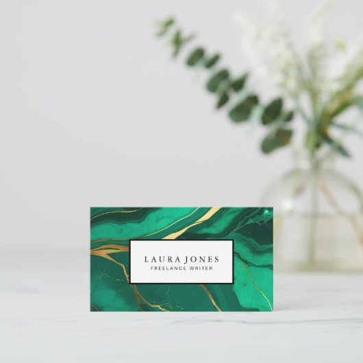 Beruflicher grüner Marmor Visitenkarte (Stehend Vorderseite)