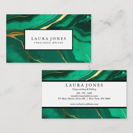 Beruflicher grüner Marmor Visitenkarte (Vorne/Hinten)