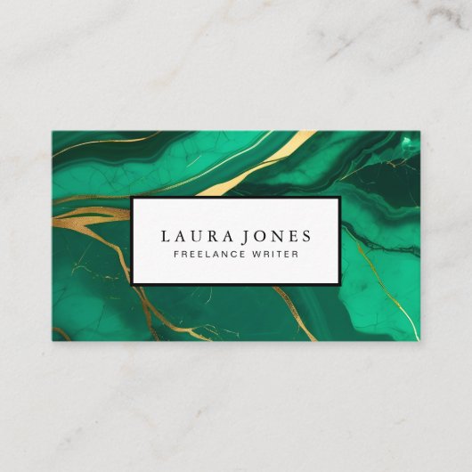 Beruflicher grüner Marmor Visitenkarte (Vorderseite)