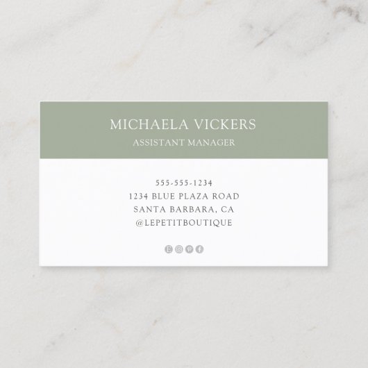 Beruflicher "Grüner QR-Code" Visitenkarte (Rückseite)