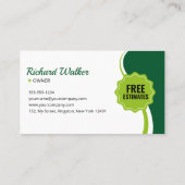 Beruflicher Grüner Zuhause Gartenplatz Landschafts Visitenkarte (Rückseite)