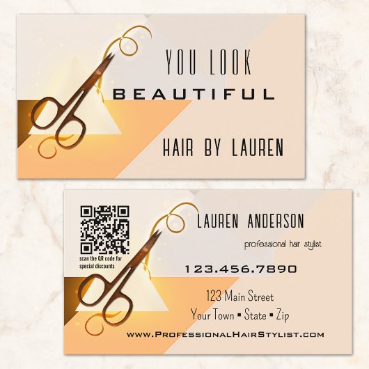Beruflicher Haarstylist-Beauty-QR-Code Visitenkarte