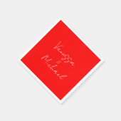 Beruflicher handschriftlicher Name Serviette (Ecke)