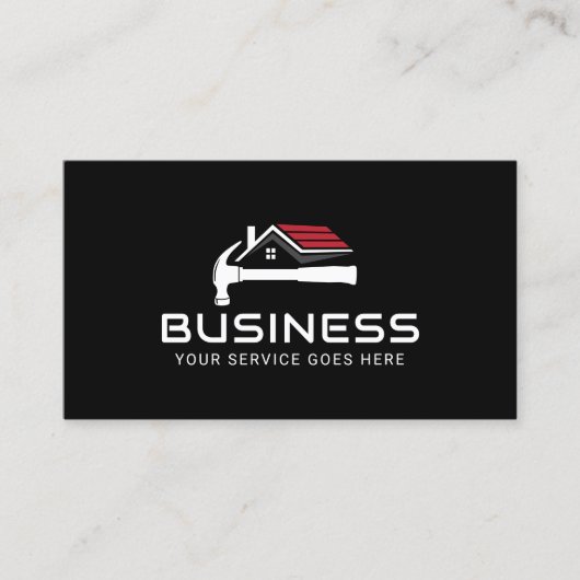 Beruflicher Handyman House Repair Service Black Visitenkarte (Vorderseite)