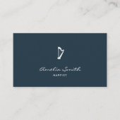 Beruflicher Harpist Minimal Elegant Navy Blau Visitenkarte (Vorderseite)