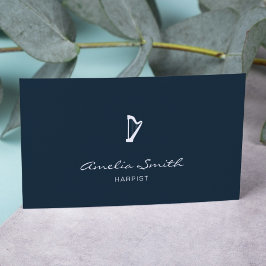 Beruflicher Harpist Minimal Elegant Navy Blau Visitenkarte