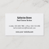 Beruflicher Haus-Schlüssel-wirkliches Visitenkarte (Rückseite)