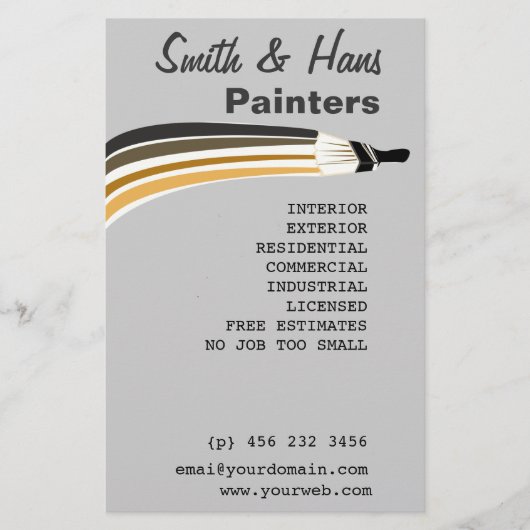 Beruflicher Hausmaler Flyer (Vorne)