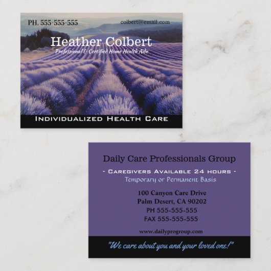 Beruflicher Helfer für Tierschutzgebiete Visitenkarte (Vorne/Hinten)