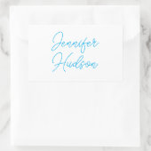 Beruflicher hellblauer Name Rechteckiger Aufkleber (Tasche)