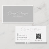 Beruflicher, hellgrauer QR-Code Visitenkarte (Vorne/Hinten)